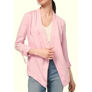 White House Black Market Pink Drape Front Roll Sleeve Blazer Jacket XXS‎ New